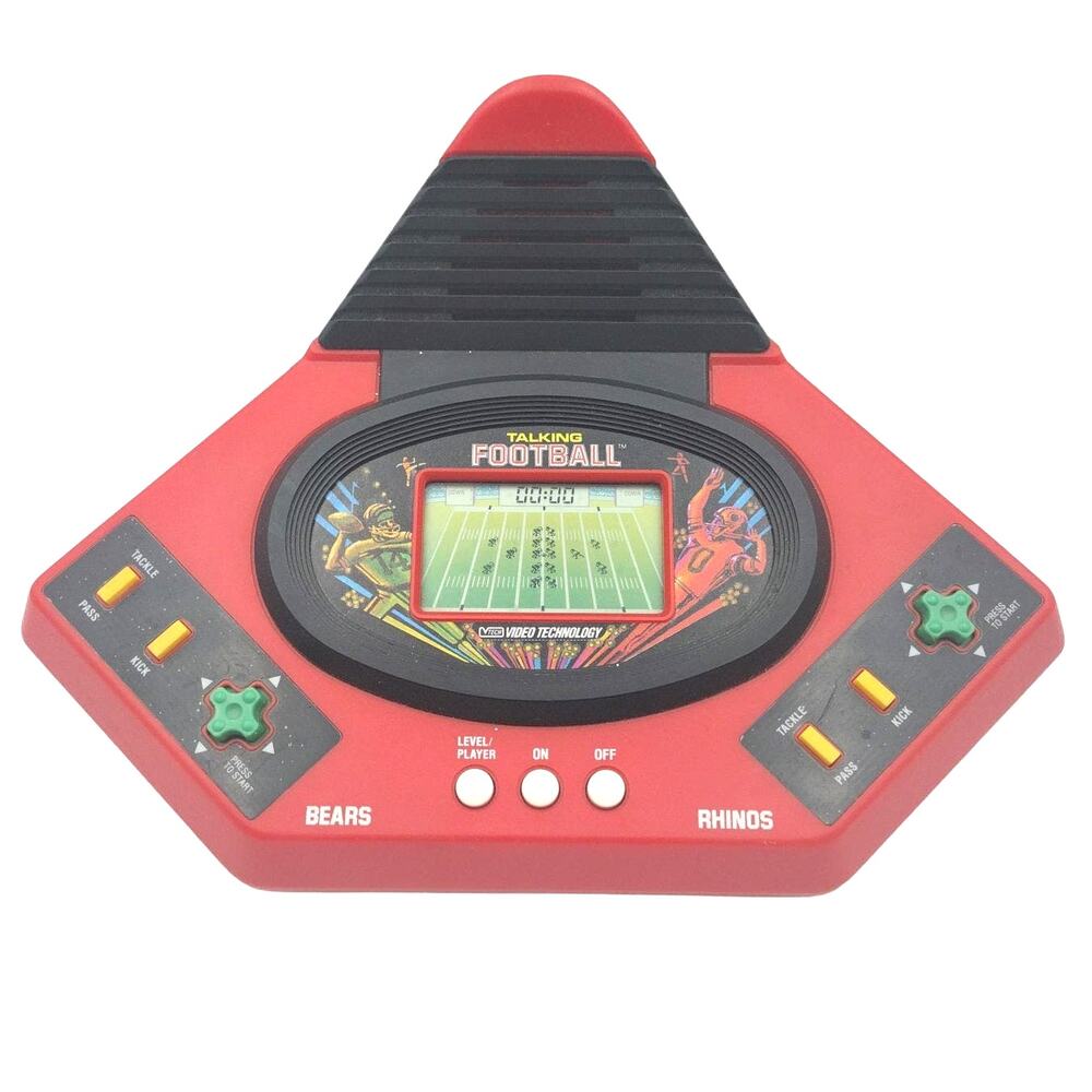 Vintage VTech Video Technology Talking Football Bears Rhinos Tested Works Sound
